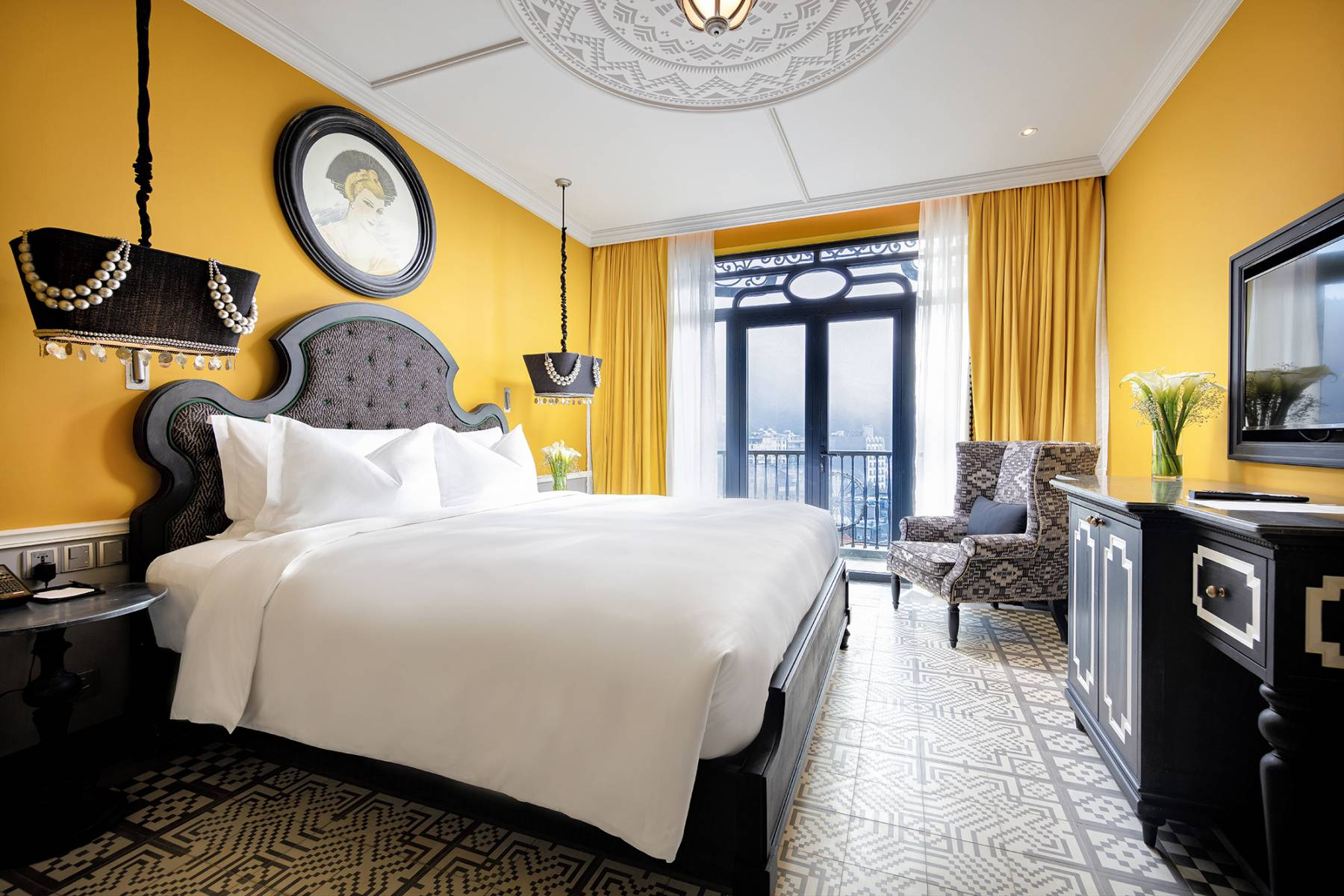 Phòng nghỉ sang trọng và hướng núi tại Hotel de la Coupole