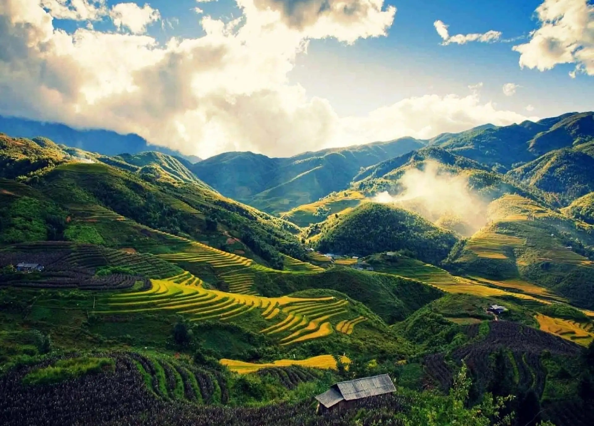 Khung cảnh thiên xanh xanh mát tại Thung lũng Mường Hoa