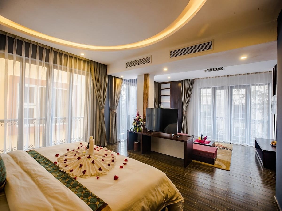 Phòng nghỉ Sa Pa Green Hotel & Spa tại Sa Pa tạo cảm giác ấm áp, riêng tư.