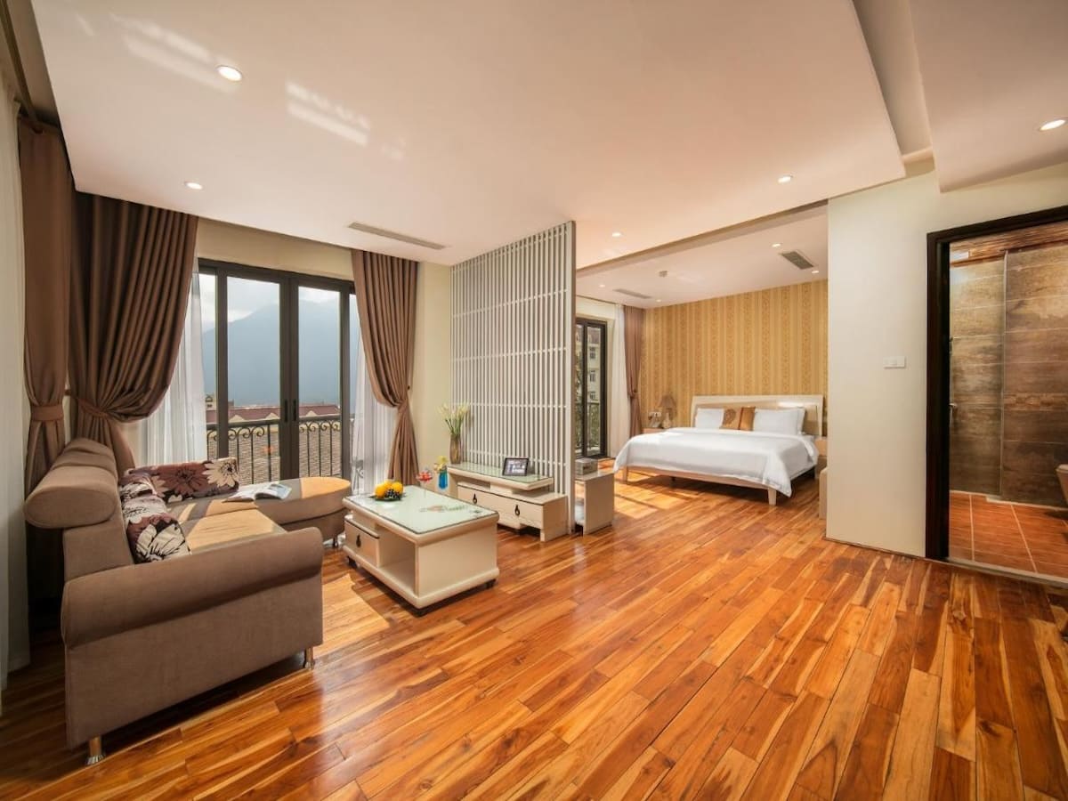 Hạng phòng rộng rãi ở Sa Pa Green Hotel & Spa phù hợp nghỉ dưỡng gia đình.