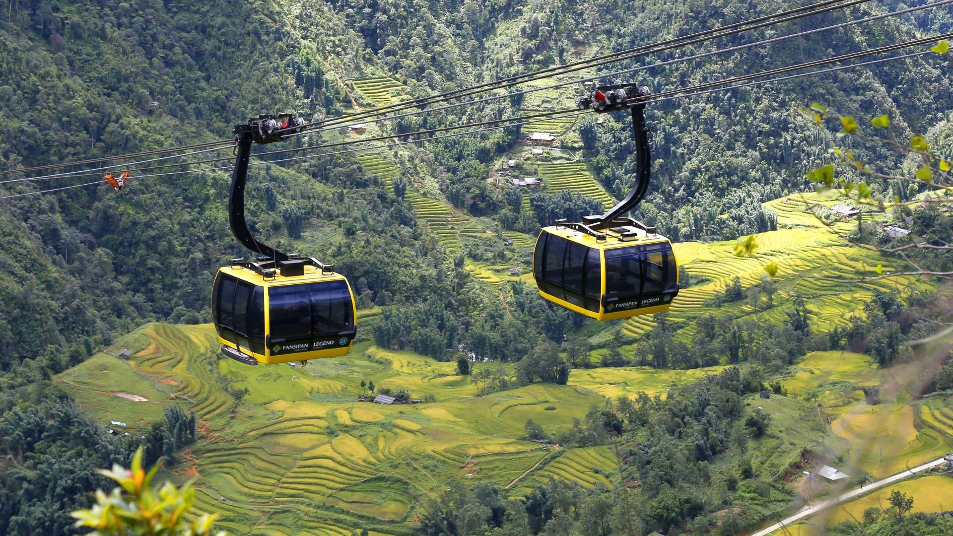 Cáp treo Fansipan mang đến hành trình di chuyển và ngắm cảnh núi rừng Hoàng Liên Sơn hùng vĩ.