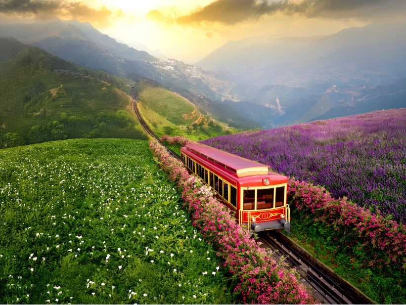 Tuyến tàu hỏa leo núi Mường Hoa hiện đại nhất Việt Nam nối liền Sa Pa với Ga đi cáp treo Fansipan