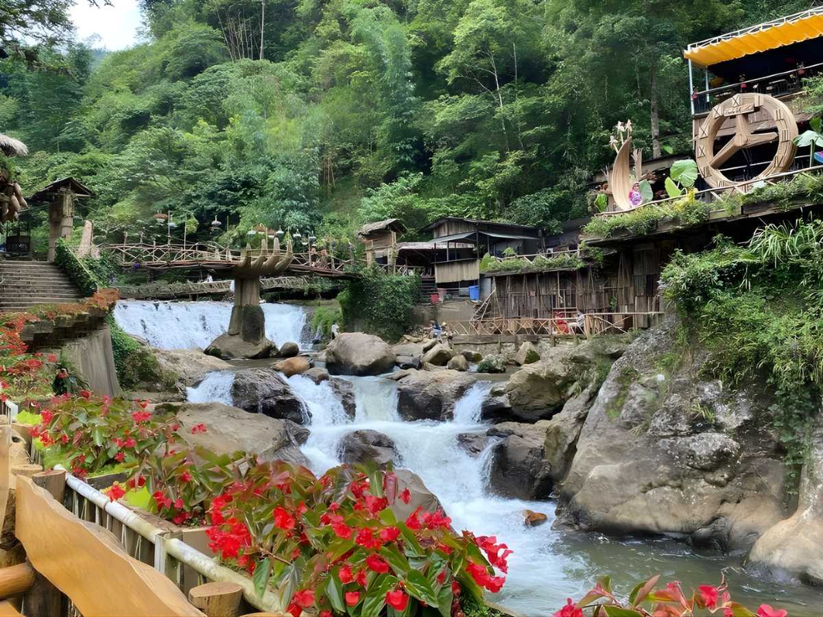 Bản Cát Cát thuộc tỉnh Lào Cai, nổi bật với những ngôi nhà gỗ thấp thoáng, ruộng bậc thang và dòng suối uốn lượn. 