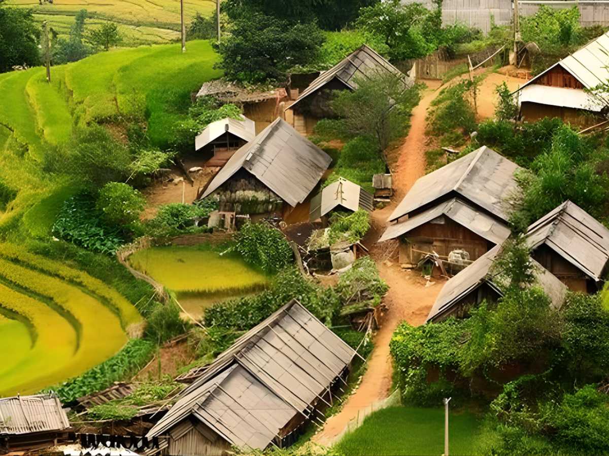 Bản Tả Van nằm cách trung tâm Sa Pa khoảng 8 km, thuộc khu vực thung lũng Mường Hoa. 