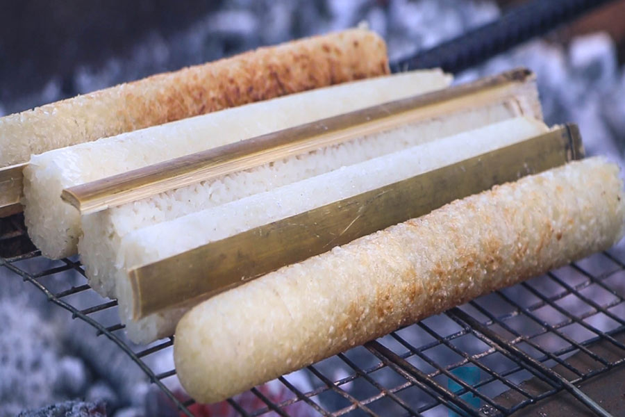 Gạo nếp nương thường được sử dụng để làm cơm lam